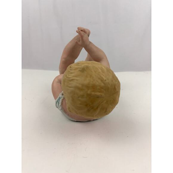 Antique Gebruder Heubach Bisque Piano Baby on Back Germany 9.5" Long - Picture 11 of 16